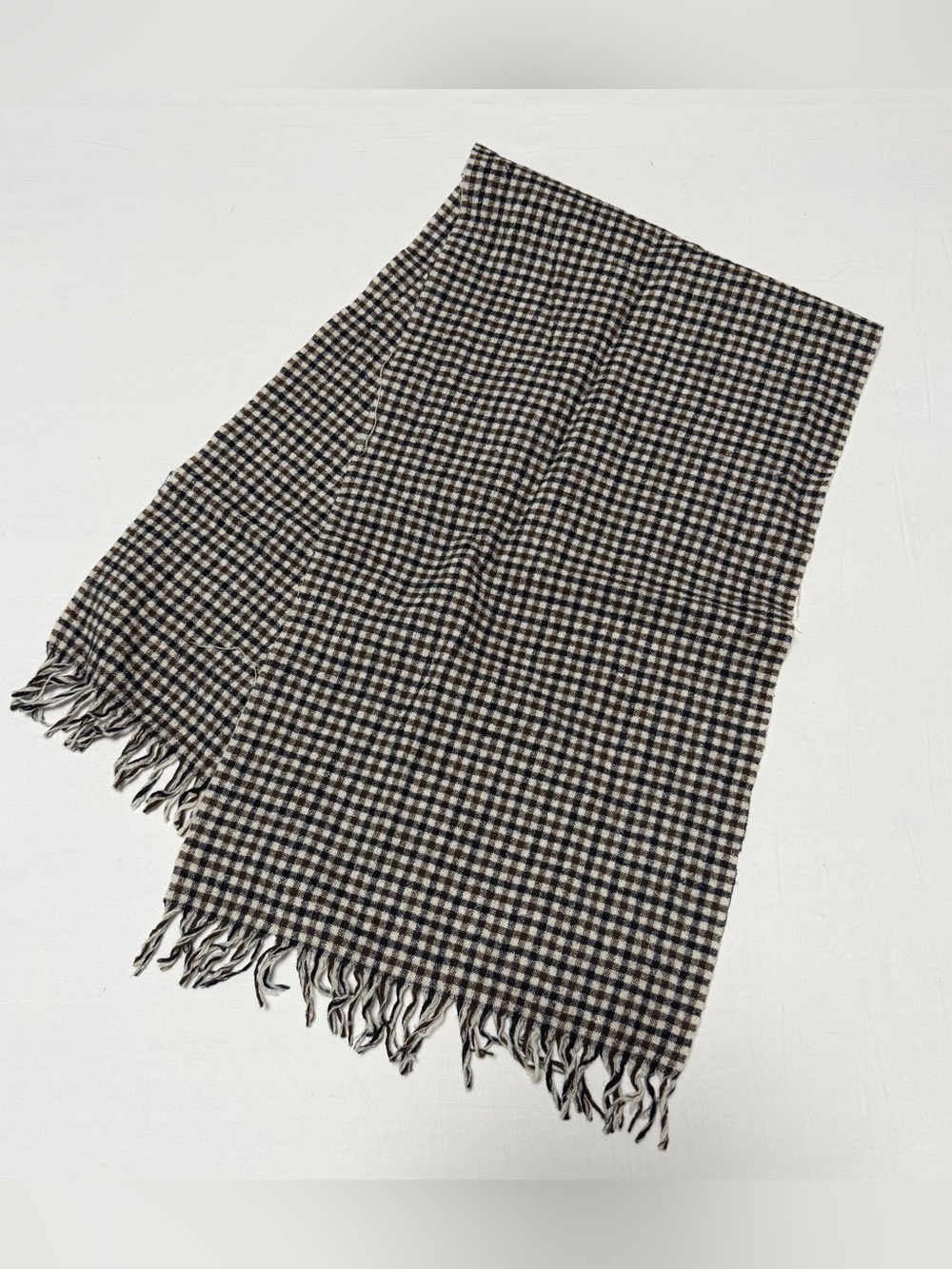 Vintage Wool Plaid Scarf